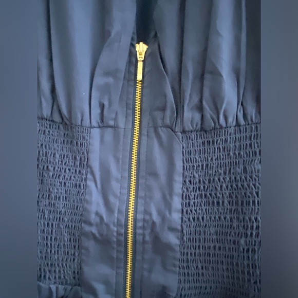 Anthropologie The Tommie Cap-Sleeve Smocked Front-Zip Shirt Dress XS blue new - Picture 7 of 9